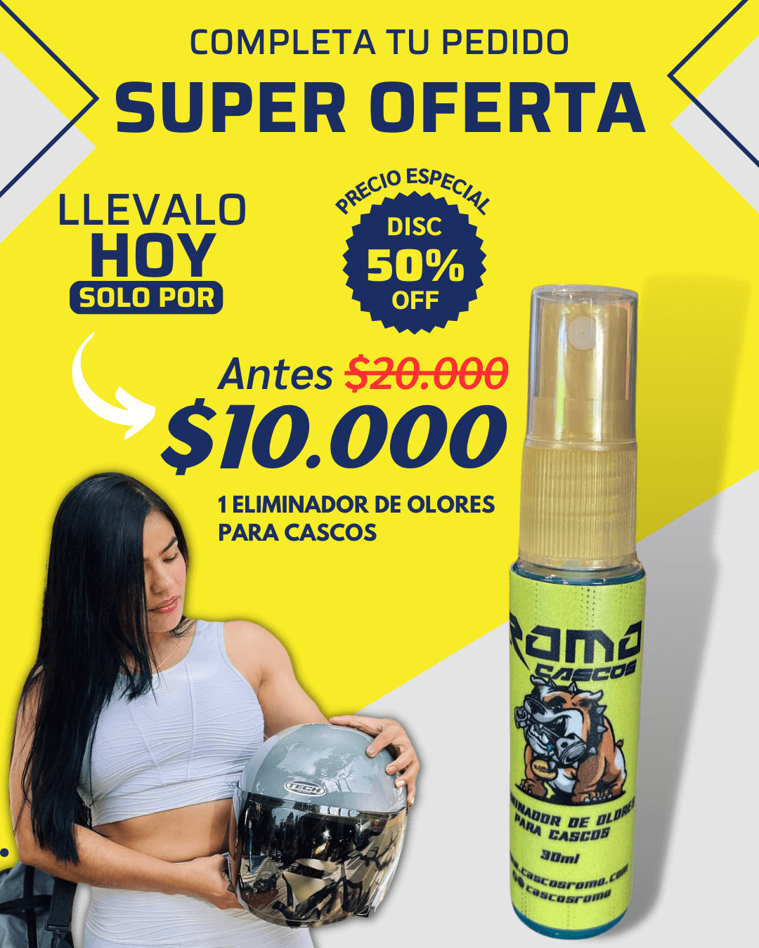 Eliminador de Olores para cascos